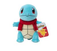 Pokémon PKW3102-20 cm peluche invernale - Schiggy con sciarpa, peluche ufficiale