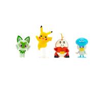 Pokémon PKW3402 - Confezione da 4 figure di battaglia con Pikachu, croco, kwak, felori, personaggi ufficiali dettagliati, 5 cm