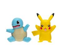 POKEMON PKW3586 First Partner - Confezione da 2 figure da battaglia Squirtle e Pikachu da 5,1 cm con dettagli autentici, multicolore