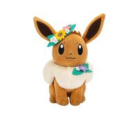 Pokémon PKW3667-20 cm peluche Evoli con corona, peluche ufficiale