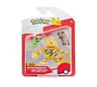 Pokémon PKW3892 - Set di figure da battaglia, Raupy, Wuffels, Elektek, personaggi ufficiali