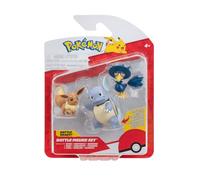 Pokémon PKW3895 - Set di figure da battaglia, Evoli, Kramurx, Schillok, personaggi ufficiali