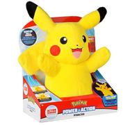 Pokémon- Plush Toys Peluche da 25,4 cm, Power Action Interactive Pikachu, Dotato di sensori di Movimento, luci e Suoni, Colore Giallo, Medium, 97834