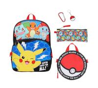 Pokemon Poke Balls & Character Print 5 pezzi 40,6 cm zaino set per ragazzi
