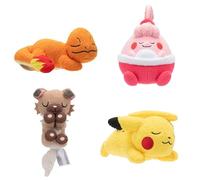 Pokemon Pokémon 12 cm Sleeping Peluche - Pikachu, Charmander, Rockruff, Happiny - Official Stuffed Toy for Children 2+