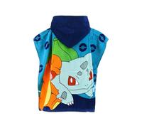 Pokemon - Poncho da bagno per bambini, 55 x 110 cm, con cappuccio, asciugamano da spiaggia per ragazzi Pikachu Schiggy