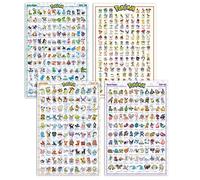 Pokemon Poster Personaggi Set di 4 (61 x 91,5 cm) Regioni: Kanto, Johto, Hoenn & Sinnoh