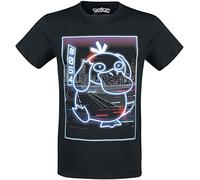 Pokémon Psyduck - Neon Uomo T-Shirt Nero XL 100% Cotone Regular