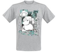 Pokémon Psyduck Uomo T-Shirt Grigio 85% Cotone, 15% Viscosa Regular