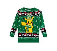Pokémon Ragazzi Maglione di Natale di Pikchu Verde 10-11 Anni