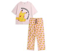 Pokémon Pikachu Pikachu da Donna Rosa a Maniche Corte e Gamba Lunga | Piani per Il fine Settimana Abbigliamento da casa Grafico