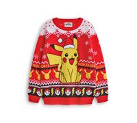 Pokemon Rosso Pikachu Maglione di Natale Ragazzi
