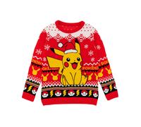 Pokemon Rosso Pikachu Maglione di Natale Unisex Bambini