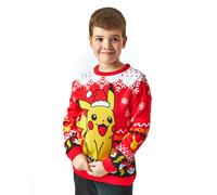 Pokemon Rosso Pikachu Maglione di Natale Unisex Bambini