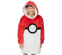 Pokémon Kids Coperta Oversize Felpa Cappuccio Pikachu Pokeball Sherpa Fleece One Size