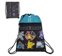 Marchi CyP - Zaino Pokémon, Sacco, Borsa con lacci, Geo, Nero, Prodotto ufficiale
