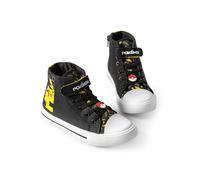 Pokémon Scarpe da Ginnastica Alte Pikachu per Ragazzi con Cinturino a Strappo | Calzature Pika Kids Nero Giallo Lightning Bolt | Articoli Pokeball Articoli Ritorno a Scuola Scarpa