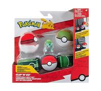 Pokémon Set Bulbasaur da 5,1 cm, con Cintura Clip 'N' Go, più Nest Ball e Accessori Pokéball, Colore Bisasam, Medium, PKW3160