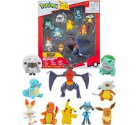 Pokémon Set di 10 personaggi - 5 - 11 cm - Garchomp, Pikachu, Charmander, Squirtle, Bulbasaur, Eevee, Scorbunny, Cubone, Wooloo & Riolu - Ultimo 2022 - Giocattoli ufficiali