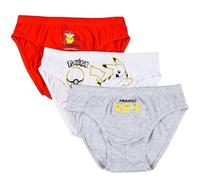 Pokémon, Set di 3 slip da ragazzo, rosso, 6-8 Anni