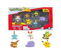 Pokemon - Set di 6 personaggi da 5 a 8 cm, Evoli, Pikachu e molto altro, con licenza ufficiale del Pokemon