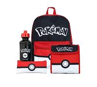 Pokemon Set di zaino scolastico 4 pezzi | Set di zaino e sacchetto pranzo con astuccio e bottiglia d'acqua | Zaini per bambini | Merchandising ufficiale