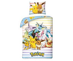 POKEMON Set Letto Pikachu EEVEELUTIONS EEVEE Poliestere COPRIPIUMINO 140x200