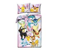 POKEMON Set Letto Pikachu EVOLUTIONS Poliestere COPRIPIUMINO 140x200 POK-1169BL