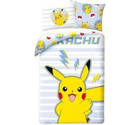 POKEMON set Letto PIKACHU Pikai Reversibile 140x200 Federa 65x65 COTONE POK643
