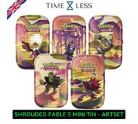 Pokemon SHROUDED FABLE 5 MINI TIN ARTSET Segreto Fiabesco 10 Bustine Sealed 2024