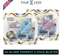 Pokemon SILVER TEMPEST 2 3-PACK BLISTER Tempesta Argentata Manaphy Togetic Lugia