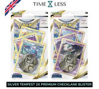 Pokemon SILVER TEMPEST 2X PREMIUM BLISTER Tempesta Argentata Checklane Lugia New