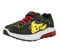 Pokémon Sneakers nere chiare in rilievo con stampa Pikachu e tacco luminoso per bambini, Nero , 33 EU