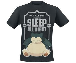 Pokémon Snorlax - Sleep all Night Unisex T-Shirt Nero XL 100% Cotone Regular