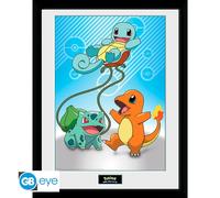 Pokemon Stampa Incorniciata "Kanto Starters" (30x40 Cm) GB Eye