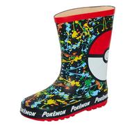 Pokemon Stivali di gomma Wellington per bambini ragazzi ragazze Pikachu pioggia neve stivali Wellys, Pokeball, 31 EU