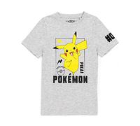 Pokémon T-Shirt Boys Bambini Pikachu Carattere Game Grigio Manica Corta 13-14 Anni