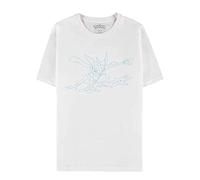 Pokemon T Shirt Greninja Line Art Logo Nue Ufficiale Uomo Bianco