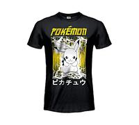 Pokemon T-Shirt Pikachu Elettrico maglietta ufficiale Nera - Maglia Unisex. Bambino Ragazzo. (9-11 Anni)