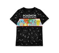 Pokémon T-Shirts Boys Kids Green o Black Pikachu Caratteri Top 9-10 Anni