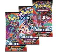 Pokémon TCG: Chaos Rising Booster Pack x3 | Pokemon Chaos Rising ME04 | Pokemon Mega Evolution Series | Perfetto per gli appassionati di Chaos Rising Booster Box | Titan Authenticated