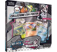 POKEMON TCG Collezione con Poster Luce Nera e Fuoco Bianco ITA