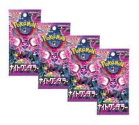 Pokémon TCG Night Wanderer Booster Pack x4 | Fable Giapponese avvolto Booster Pack | Carte Pokémon giapponesi | Serie Scarlatto e Viola