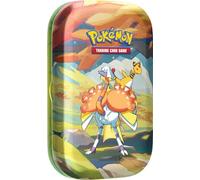 Pokémon TCG: Vibrant Paldea Mini Tin - Espathra & Ampharos (2 buste di espansione, 1 foglio di adesivi)