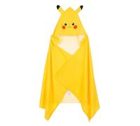 Pokémon Telo Mare Bambino con Cappuccio Pikachu, Asciugamano Microfibra 70x140 cm con Orecchie 3D e Coda, Accappatoio Poncho Rapida Asciugatura Spiaggia e Piscina, Giall [18218 Giallo Pikachu]