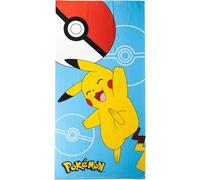 Pokémon Telo Mare per Bambini - Asciugamano Piccolo con Stampa Pikachu - Colore Blu - 70 x 140 cm - Realizzato in 100% Poliestere da 240 gsm