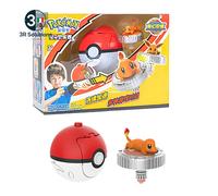 Pokemon Trottola Action Figure Pikachu Charmander Squirtle Mew Eevee Elf Ball Gi
