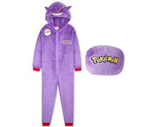 Pokémon Tuta Intera Bambino e Adolescenti, Snorlax Gengar Pigiama Intero Invernale con Cappuccio 2-in-1 Cuscino, Regalo Bambini (11-12 Anni, Viola Gengar Cushion)