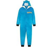 Pokemon Tuta Intera Uomo e Adolescenti, Pigiama Intero Adulto, Pile Abbigliamento da Casa Cappuccio, Regalo Pikachu Snorlax (L, Blu Snorlax)