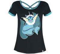 Pokémon Vaporeon Donna T-Shirt Nero M 100% Cotone Regular